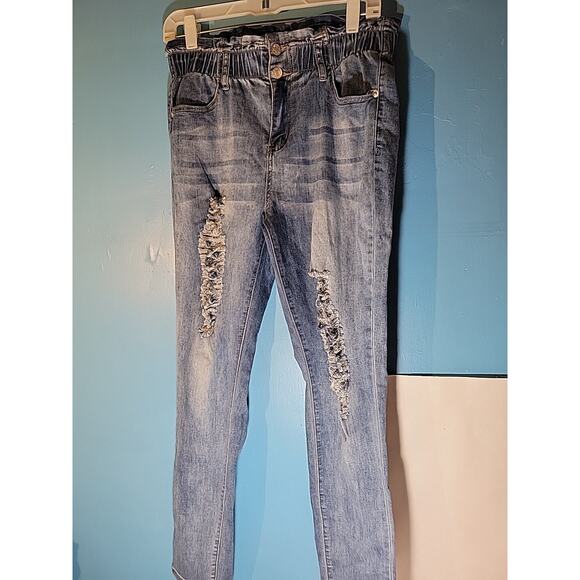 Track 23 Womens Distressed Denim Jeggings Size 9/10 - Picture 1 of 7